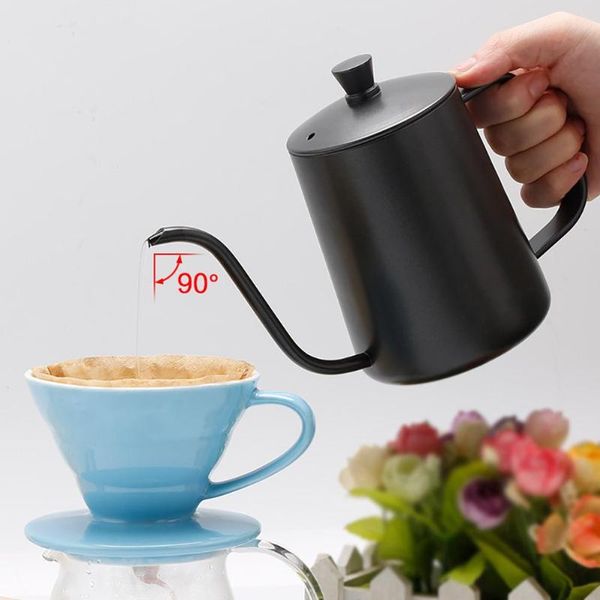 

coffee pots pot 600ml long narrow spout stainless steel pour over gooseneck kettle