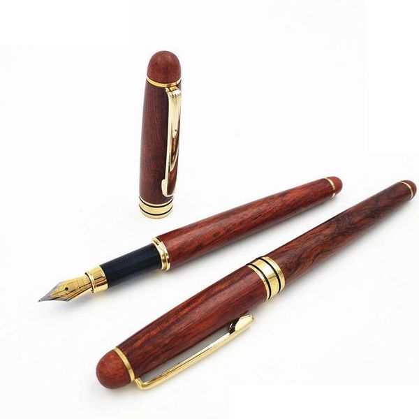 

creative luxury rosewood writing fountain pen for gifts 0.7mm iraurita nib natural color pump bussiness and office pens