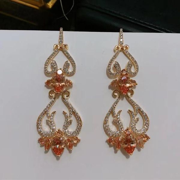 

stud designer fashion copper jewelry 3a cubic zirconia party earring, Golden;silver