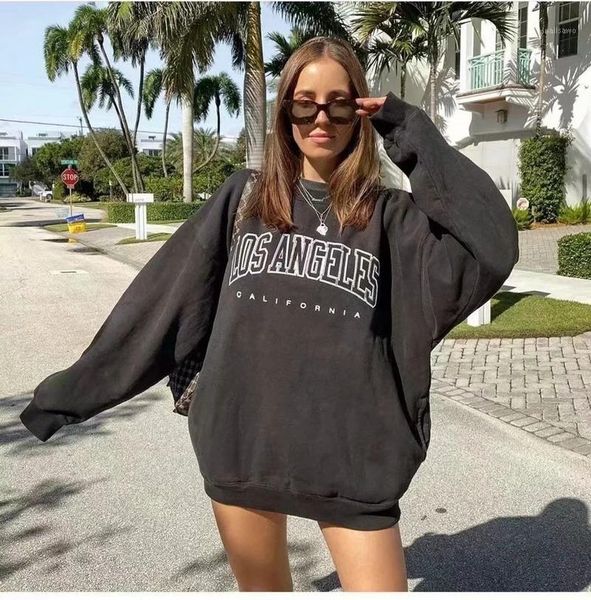

oversized hoodies women thicker letter warm pullover coat drawstring harajuku sweatshirt pink womens korean women's & sweatshir, Black