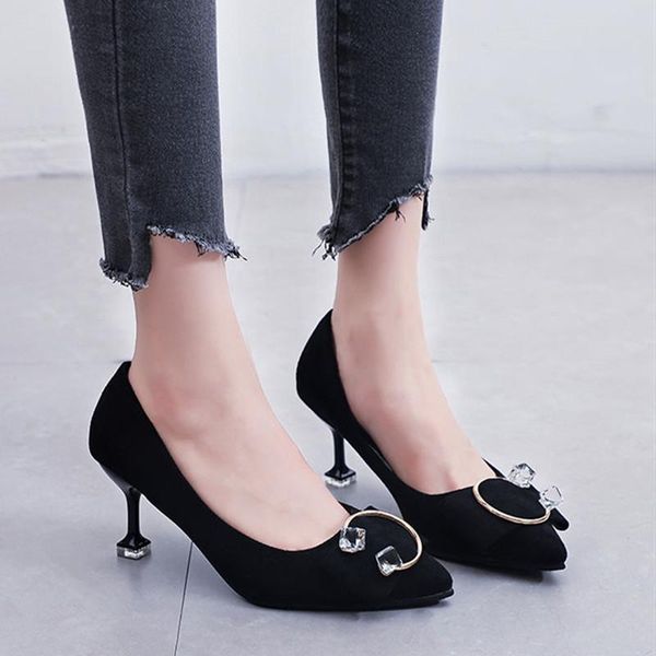 

dress shoes cresfimix zapatos dama women cute sweet red slip on stiletto heels lady classic comfort summer heel a6119, Black