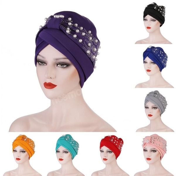 Alta Qualidade Luxo Mulheres Frisadas Festa de Casamento Top Chapéus Moda Africano Africano Turbante Turbante Cabeça Cap Ramadan Headwear