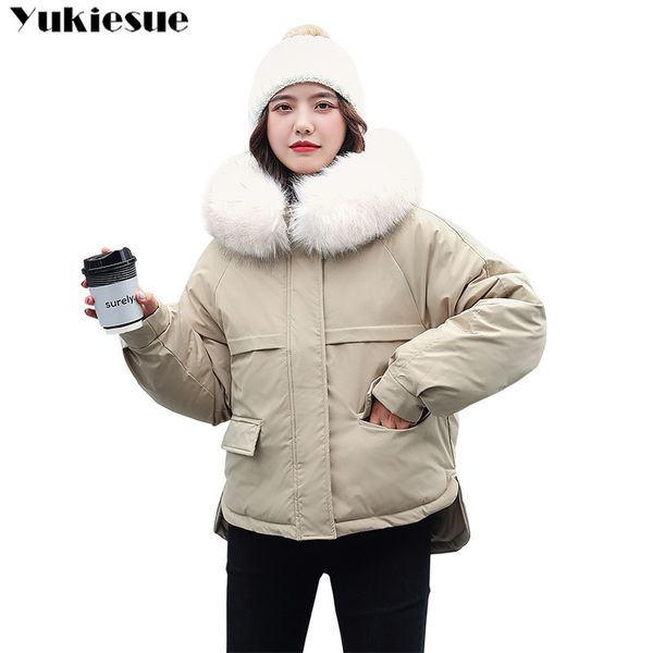 

parka coat women winter short cotton casual hooded thick warm 210518, Black