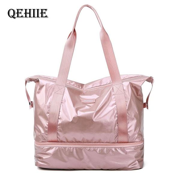 

duffel bags travel duffle pink nylon gym bag dry wet separation yoga multifunction handbags large capacity shoulder overnight