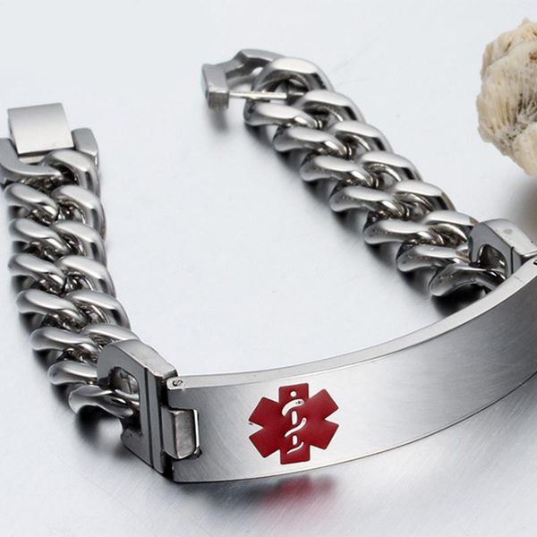 

charm bracelets mens stainless steel hip hop rock bracelet chain on hand jewellery gifts for male accessories wholesale, Golden;silver