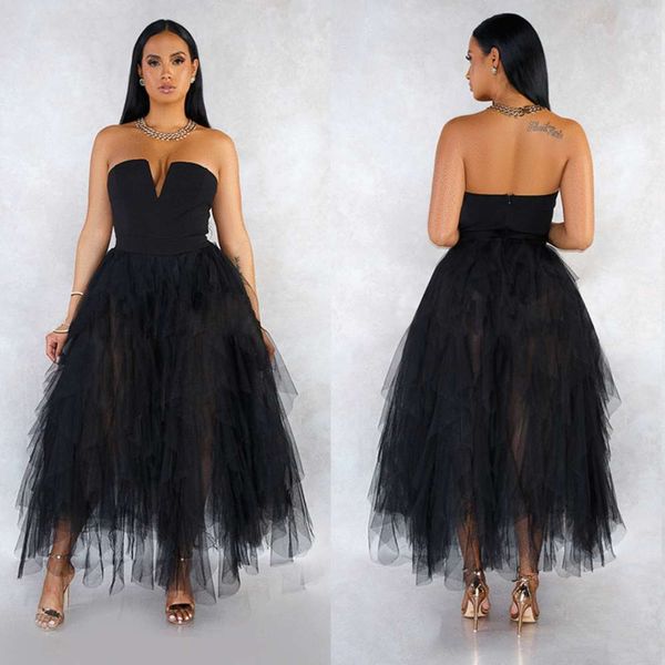 

selling women's strapless sleeveless dress, Black;gray