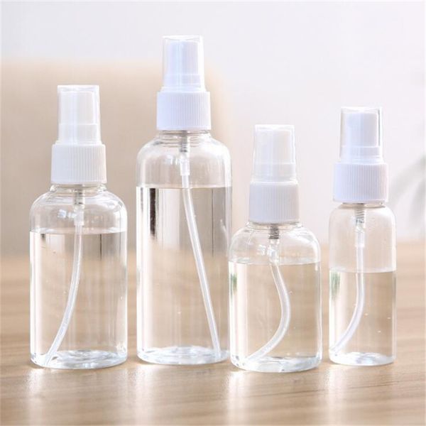 5ml 10ml 20ml 30ml 50ml 60ml 80ml 100ml 120ml Flacone spray Nebbia fine Bottiglie spray trasparenti Piccolo contenitore di plastica vuoto riutilizzabile per la pulizia