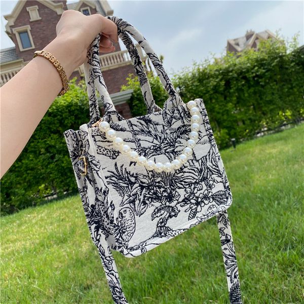 

trendy female chain summer bag ladies fashion single version handbag square 2021 new shoulder messenger pearl small korean qcrwf