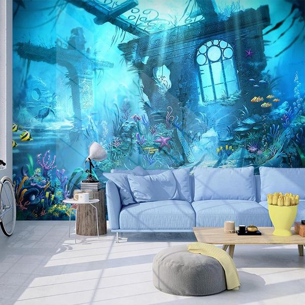 

wallpapers custom any size mural wallpaper modern simple fantasy underwater world creative wall papers kid's bedroom living room home d