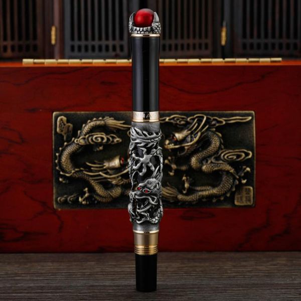 

luxury pen metal dragon fountain 0.5mm f nib ink for business office supplies gift pens