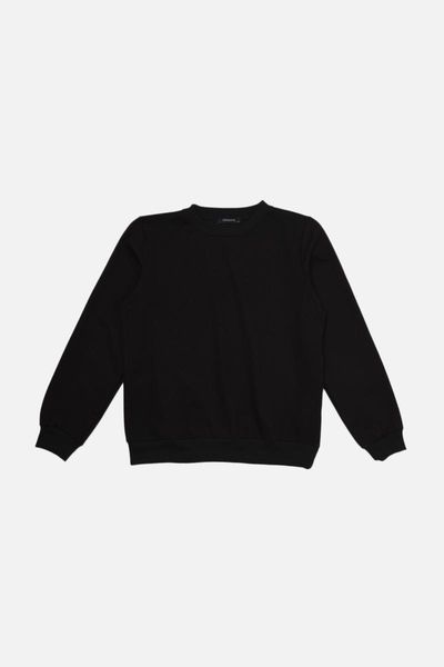 

women's hoodies & sweatshirts trendyol basic slim knitted sweatshirt twoaw22sw1052, Black