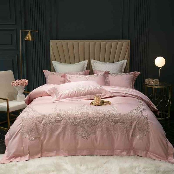 

chic embroidery duvet cover 600tc egyptian cotton high end soft bedding set bed sheet pillowcases  king size 4pcs