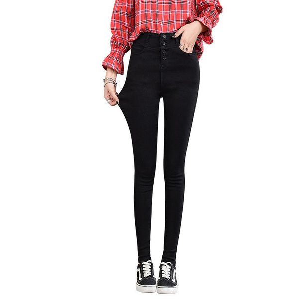 

women's jeans fall 2021 high waist stretch pants leggings thin foot fat mm ms black pencil x9906, Blue
