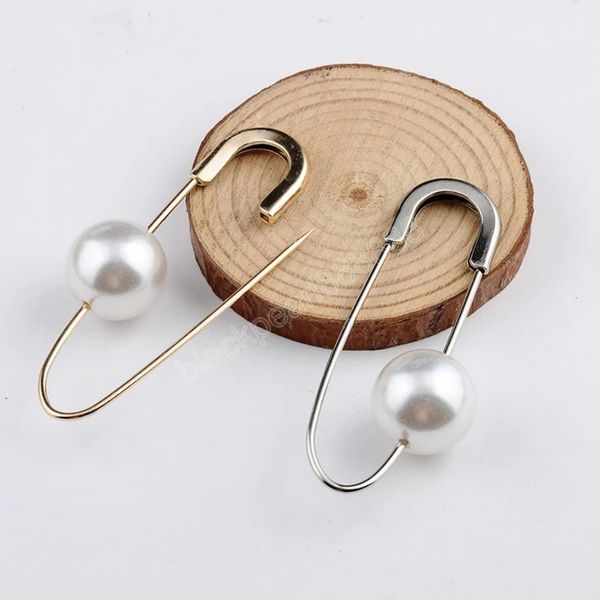 Big Pearl Pin Liga Broche Estilos Simples Pino de Segurança para Cachecol Buckle Casaco Cardigan Saco De Vestuário Decoração Acessórios