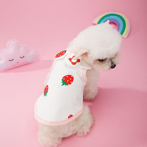 

cat clothes thin breathable vest cute strawberry dog four seasons pet costumes
