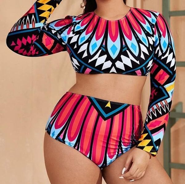 

women's swimwear swimming suit printing swimsuit long sleeve for brazilian bathing beachwear 2021, White;black