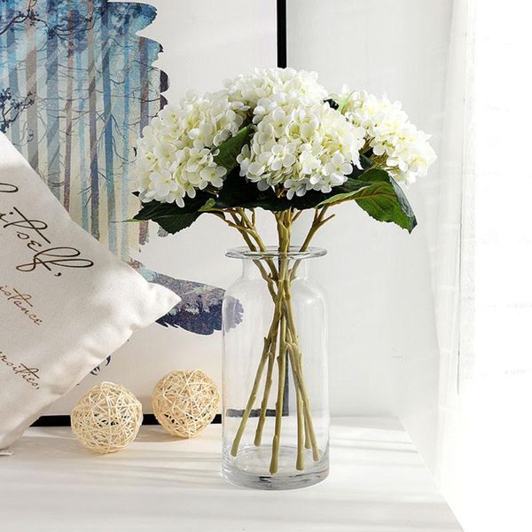

decorative flowers & wreaths artificial flower silk hydrangea head for wedding party year decoration accessories vase arrangement