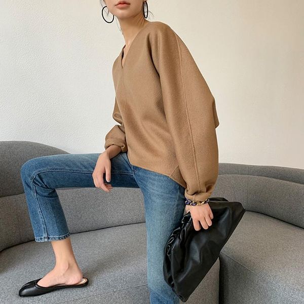 

women wool and cashmere coat autumn winter women's clothes double face long batwing sleeve loose woolen jacket sweaters, White;black