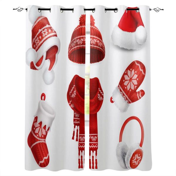 

hat christmas red plush window curtain kids home decor accessories living room bedroom kitchen children & drapes