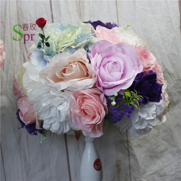 

10pcs/lot wedding road lead artificial flower mat ball table flowers centerpiece decoration decorative & wreaths