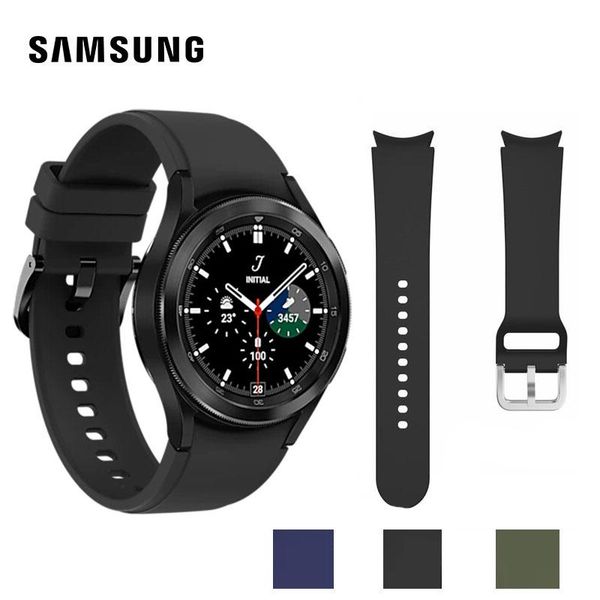 

watch bands samsung galaxy watch4 44mm 40mm silicone strap bracelet eco-friendly 20mm band men's, Black;brown