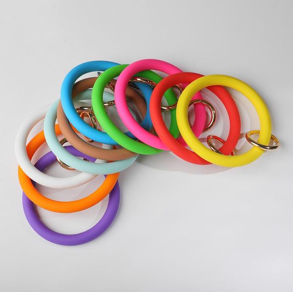 

bangle lovoacc plain candy colour hollow circle bangles for women ladies rubber solid round sporty accessories, Black