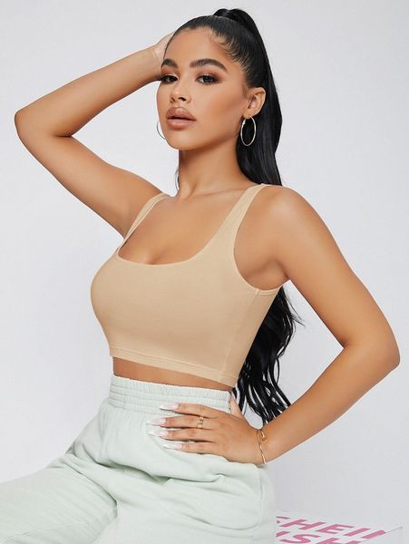 

sxy solid crop tank 88l4#, White