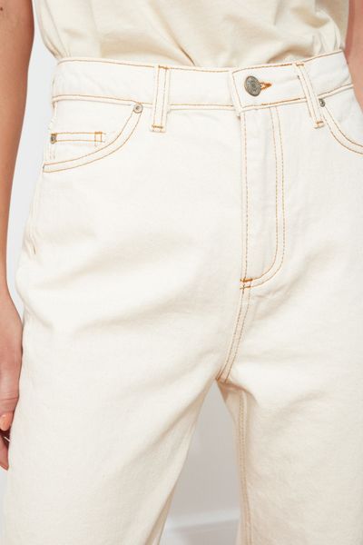 

trendyol high bel mom twoss20je0200 wide jeans casual denim outerwear raw white streetwear vintage women clothing pantalon, Blue