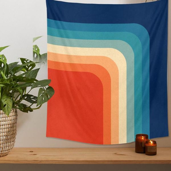 

tapestries rainbow geometric polyester tapestry wall hanging carpet throw yoga mat sandy beach rug blanket mattress sleeping