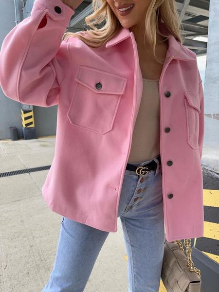 

women's jackets autumn street hipster european american style lapel wide single-breasted loose-fitting long-sleeved woolen coat jacket, Black;brown