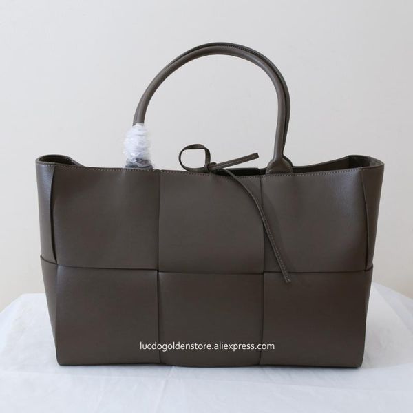 

evening bags genuine leather large mesh hand-woven handbag 2021 luxury cow women business big tote bag shoulder shopping