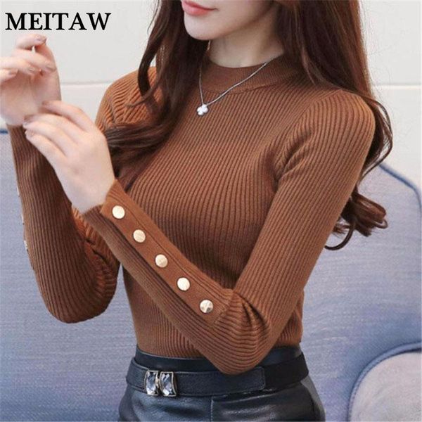 

women's sweaters 2021 autumn winter women knitted sweater casual solid o-neck long sleeve pullover korean slim office, White;black