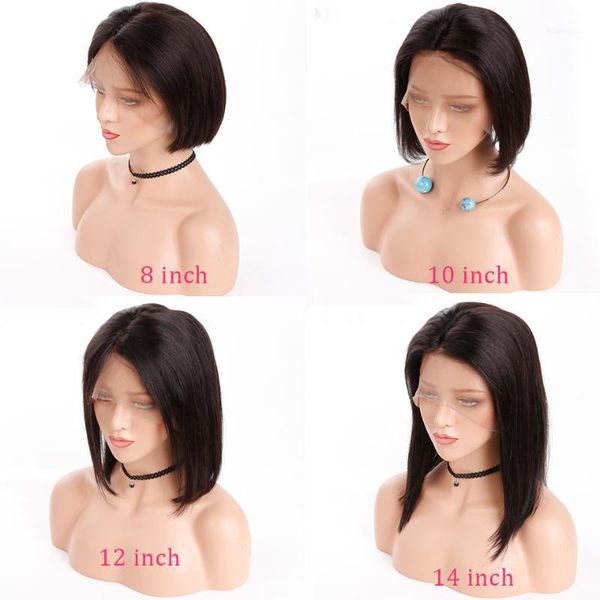 

lace front human hair wigs pre plucked short bob natural black brazilian remy for women mydiva1, Black;brown