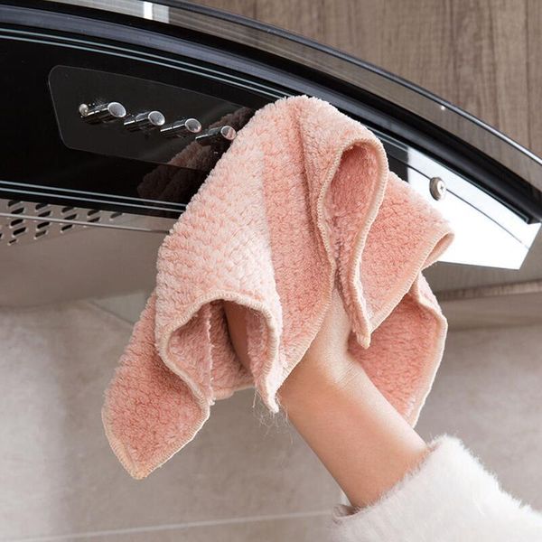 

cleaning cloths 1pc home coral fleece towels for kitchen absorbent thicker cloth household towel wipe table