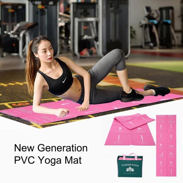 

yoga mats folding mat thick portable non slip exercise towel for home gym with bag
