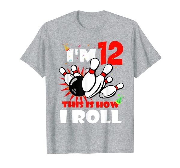 

this is how i roll 12 years old tshirt bowling birthday gift, White;black