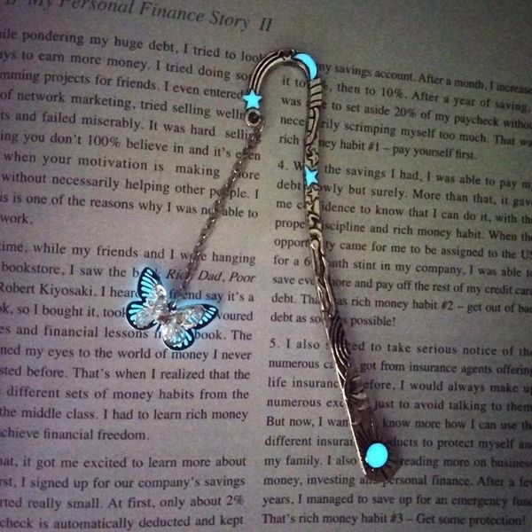 

party favor metal bookmark luminous butterfly dragonfly christmas gift
