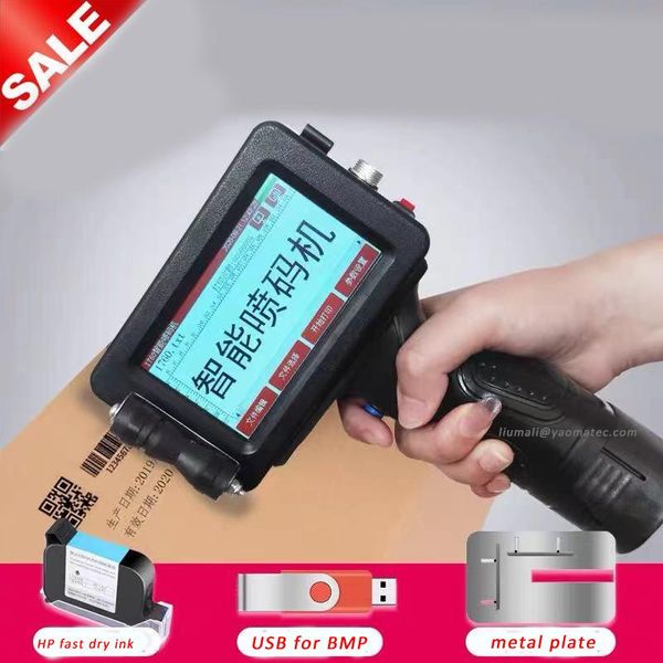 

12.7mm online qr bar batch code date number logo expiry label portable hand jet handheld tij thermal inkjet printer printers