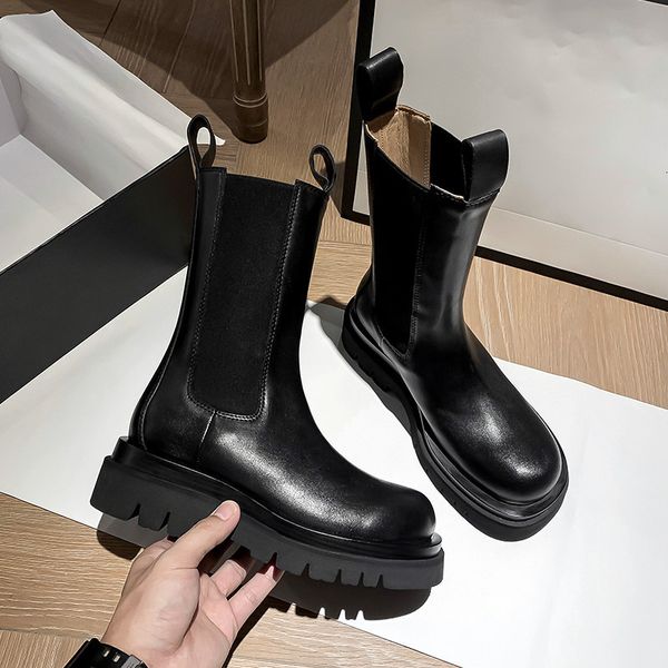 

boots martin women's british-style platform smoker boots women, Black