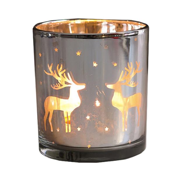 

candle holders 6pcs christmas decors electroplated glass cups (silver)