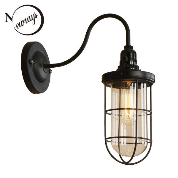

wall lamps modern retro iron glass lamp simple country black light led e27 for living room restaurant cafe pathway aisle corridor