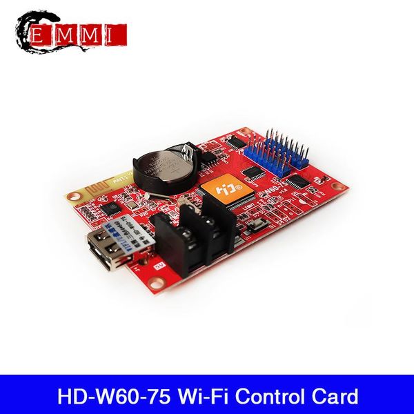 

hd-w60-75 single-dual color hub75 port led module control card support full display screen modules