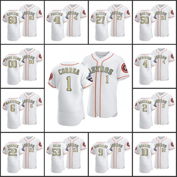 

men houstonastros #1 carlos correa 2 alex bregman 27 jose altuve 4 george springer women youth custom world series champions white jer, Black