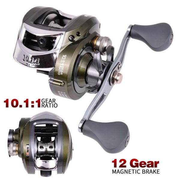 

high speed 10.1:1 fishing reel gear ratio left/right hand 19+1bb drip baitcasting compression resistance outdoor reels