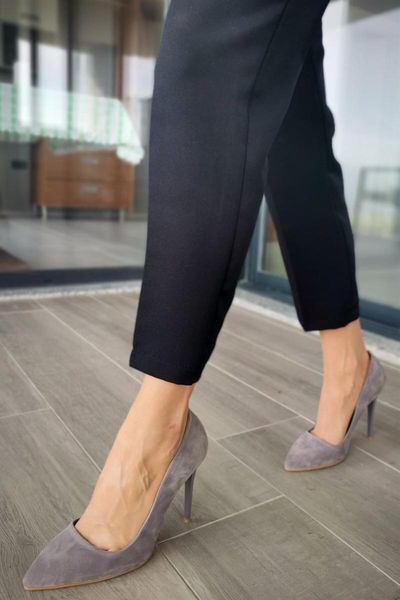 

dress shoes amore suede gray heels stiletto, Black