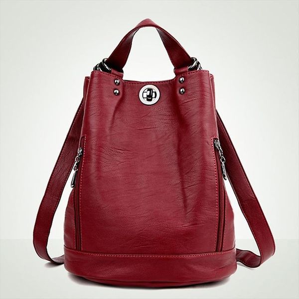 

women pu leather female anti theft backpack classic solid color backpacks fashion shoulder bag vintage travel rucksack