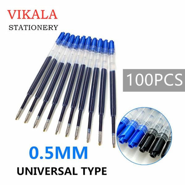 

100pcs 424 black blue ink gel pen refill l98mm recharge replacement for metal ballpoint neutral refills office school supply, Black;red