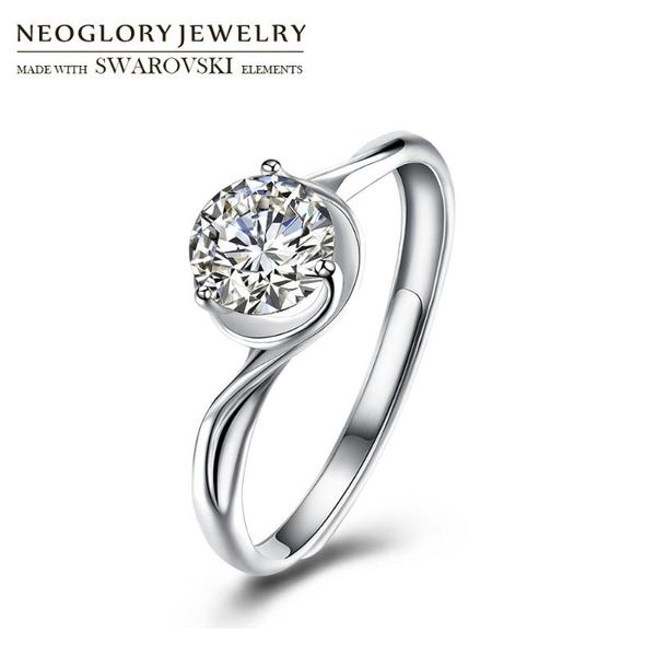 

cluster rings neoglory s925 sterling silver & cubic zirconia engagement wedding ring adjustable 3 bridal female love heart anillos gif, Golden;silver