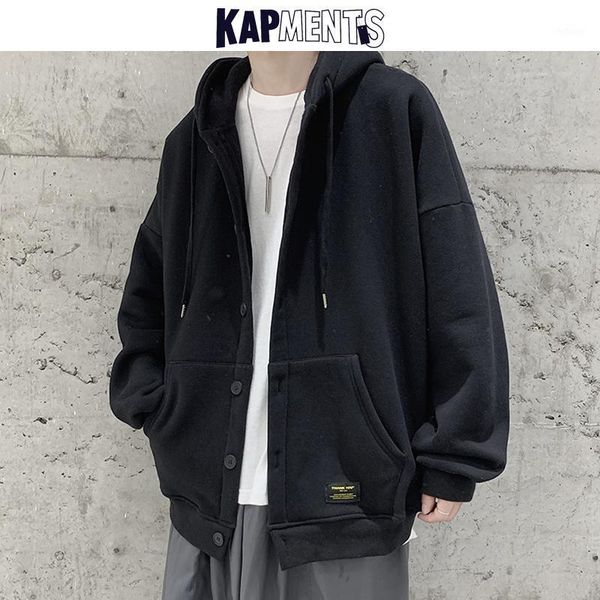 

men's jackets kapments oversize men solid sports hooded 2021 japan style mens harajuku streetwear windbreaker male hip hop jacket coat, Black;brown