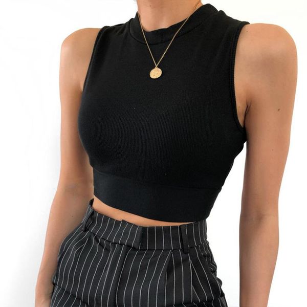 

women's tanks & camis backless women tank bandage slim crop summer 2021 casual streetwear solid cotton soft criss cross, White